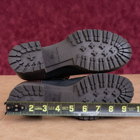 See By Chloé Eileen Shearling Boots Brown Coal Suede Leather Sz 6.5 / 37 - Picture 5 of 9